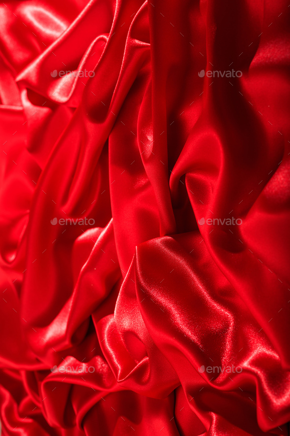 Red silk cloth background, smooth shiny textile material Stock Photo by  rawf8
