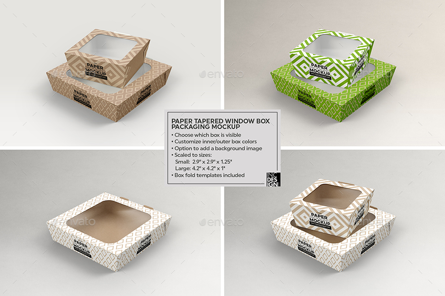 Download Paper Tapered Window Boxes Packaging Mockup by ...