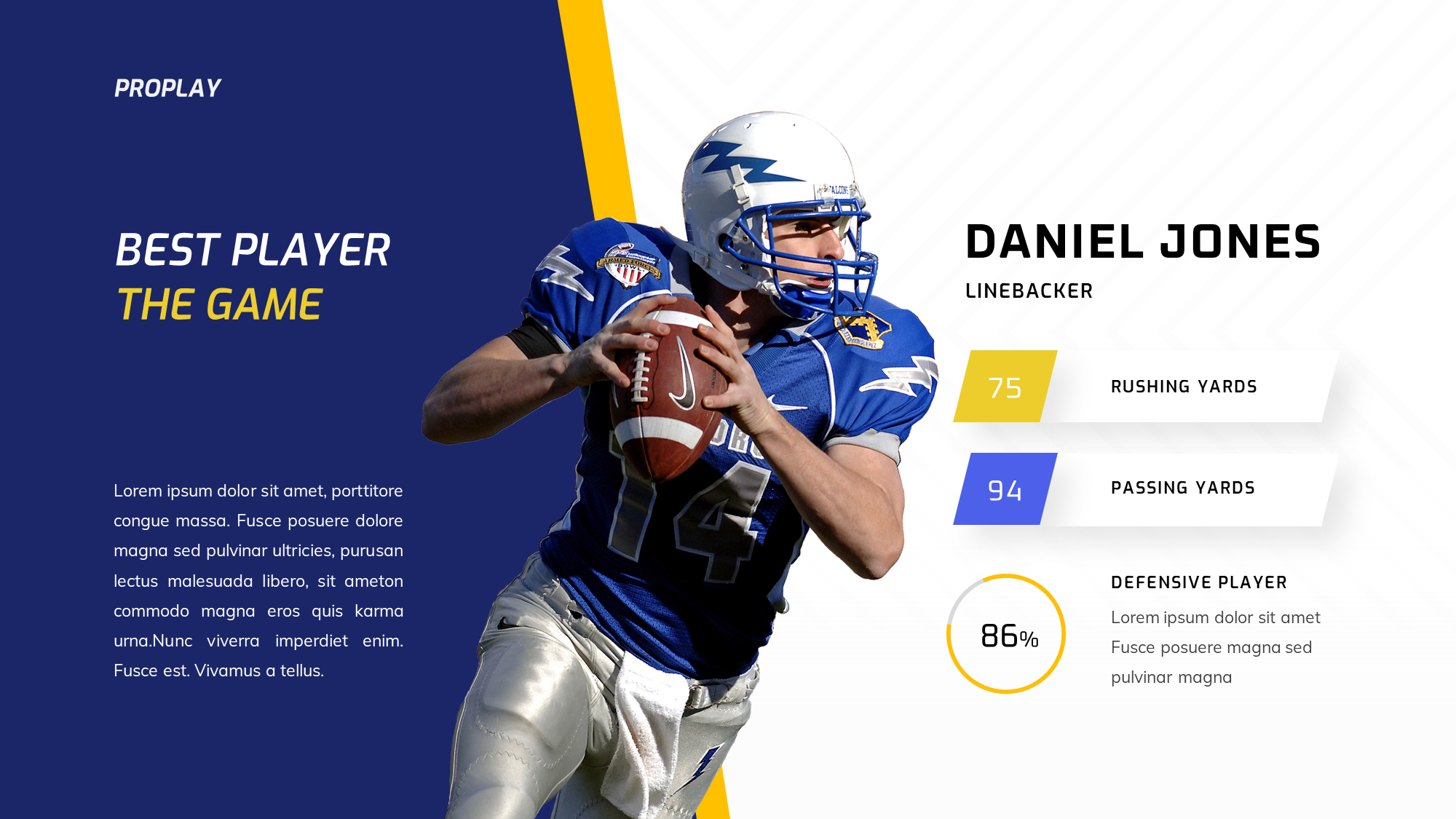 Proplay American Football Sport Google Slide Template, Presentation