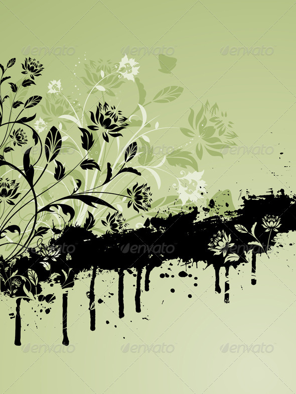 Floral grunge background - Backgrounds Decorative