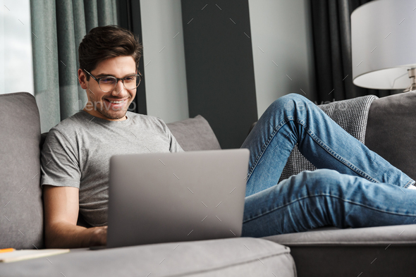 Portrait of an attractive young bearded man - Stock Photo - Images