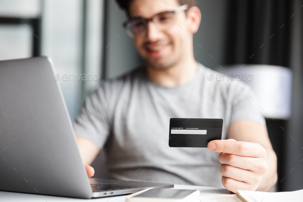 Handsome young bearded man wearing casual clothes - Stock Photo - Images