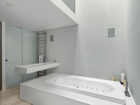 Interiors of a Modern Bathroom - Stock Photo - Images