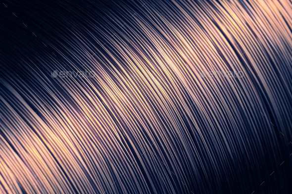 Close-up of a large skein of gray iron wire - Stock Photo - Images