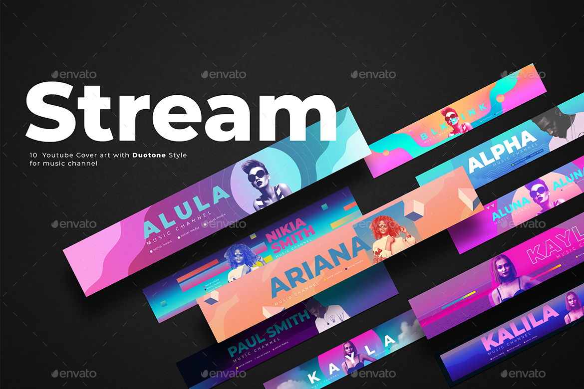 Stream 10 Youtube Cover Art, Web Elements | GraphicRiver