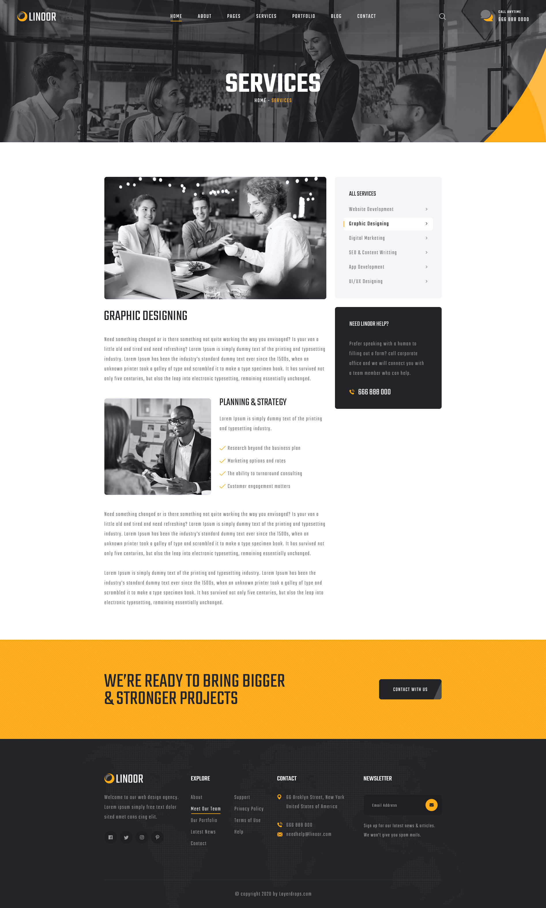 Linoor - Digital Agency Services PSD Template by Layerdrops | ThemeForest