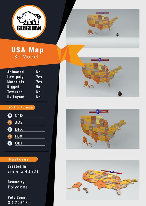 USA Map - 3Docean 26683843