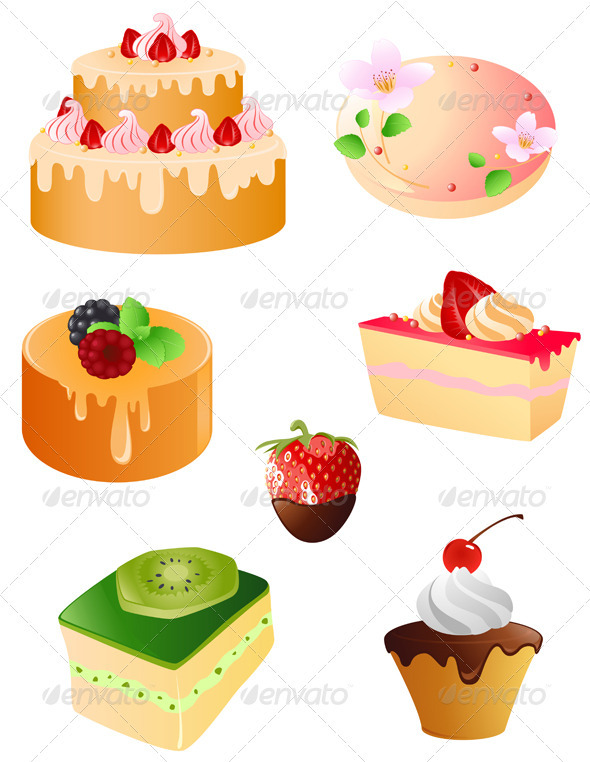 Set of Sweet Dessert  Icons