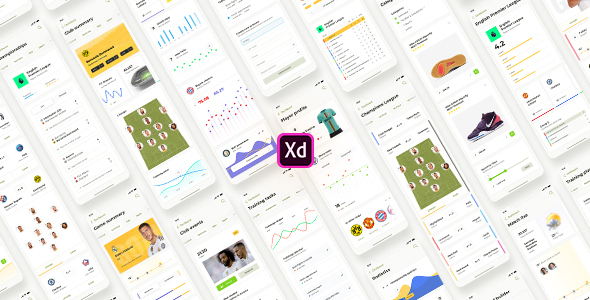 Liga – Soccer mobile app for Adobe XD