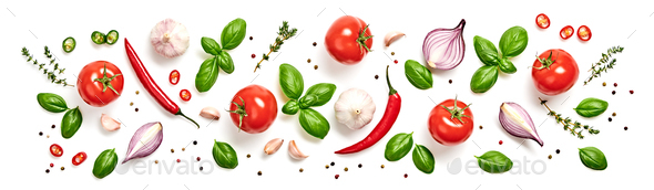 Tomato basil - Stock Photo - Images