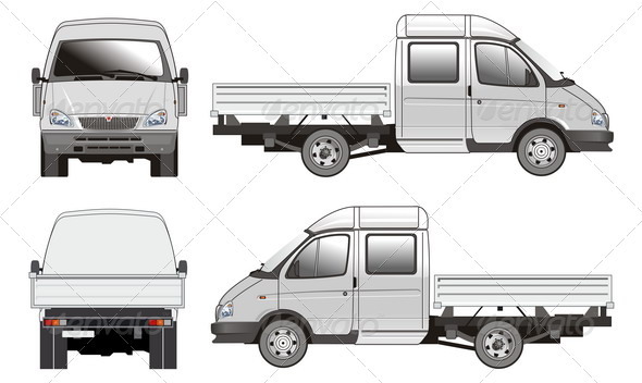 Delivery Cargo Truck - Man-made Objects Objects