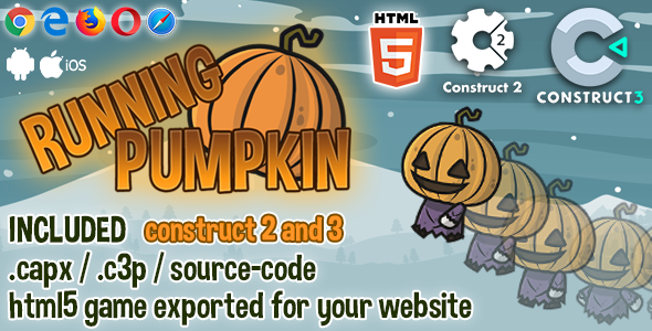 Running Pumpkin HTML5 Game - Construct2 & 3 Source-code