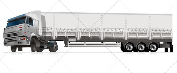 Cargo Semi-truck - Man-made Objects Objects