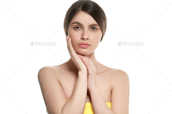 Woman beautiful skin healthy beauty face spa - Stock Photo - Images