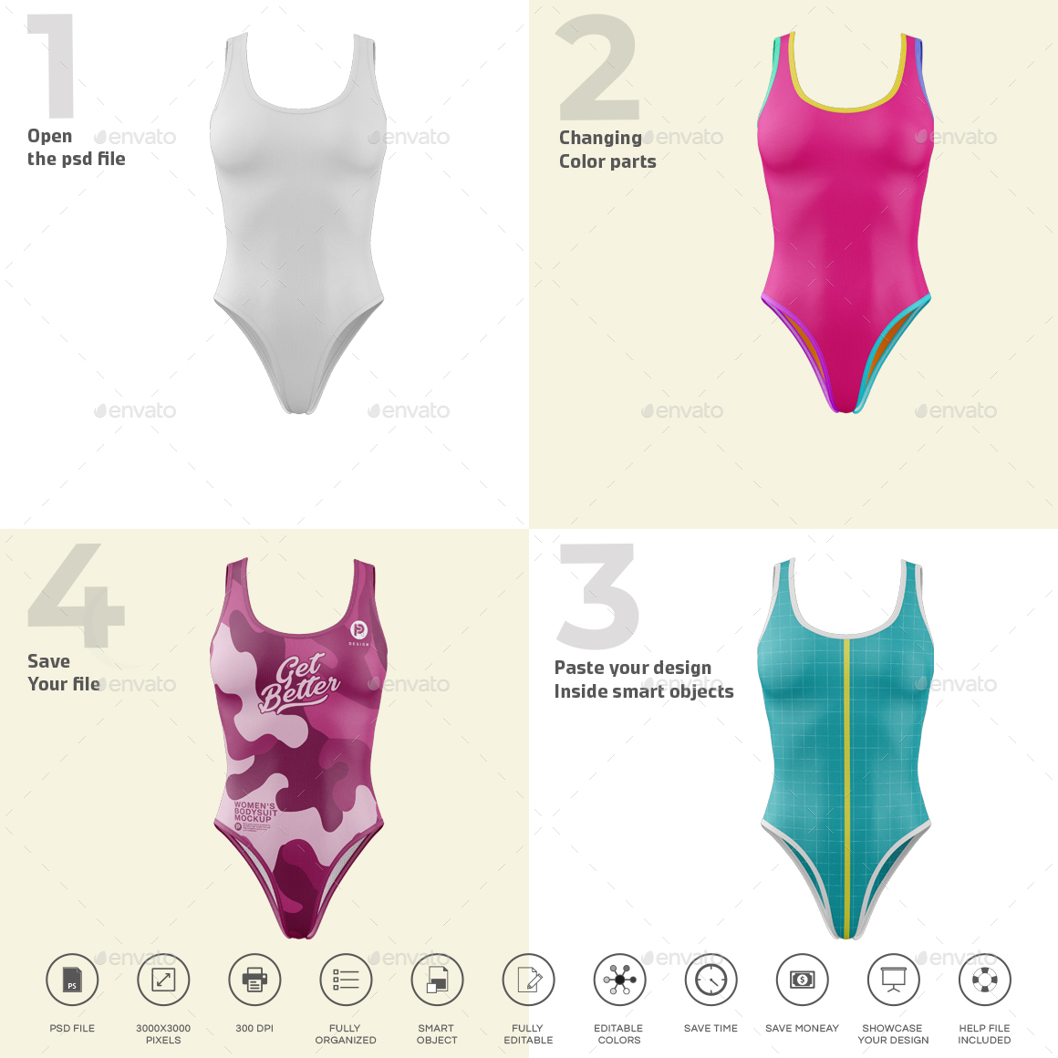 Download Women's Bodysuit Mockup V2 by TRDesignme | GraphicRiver