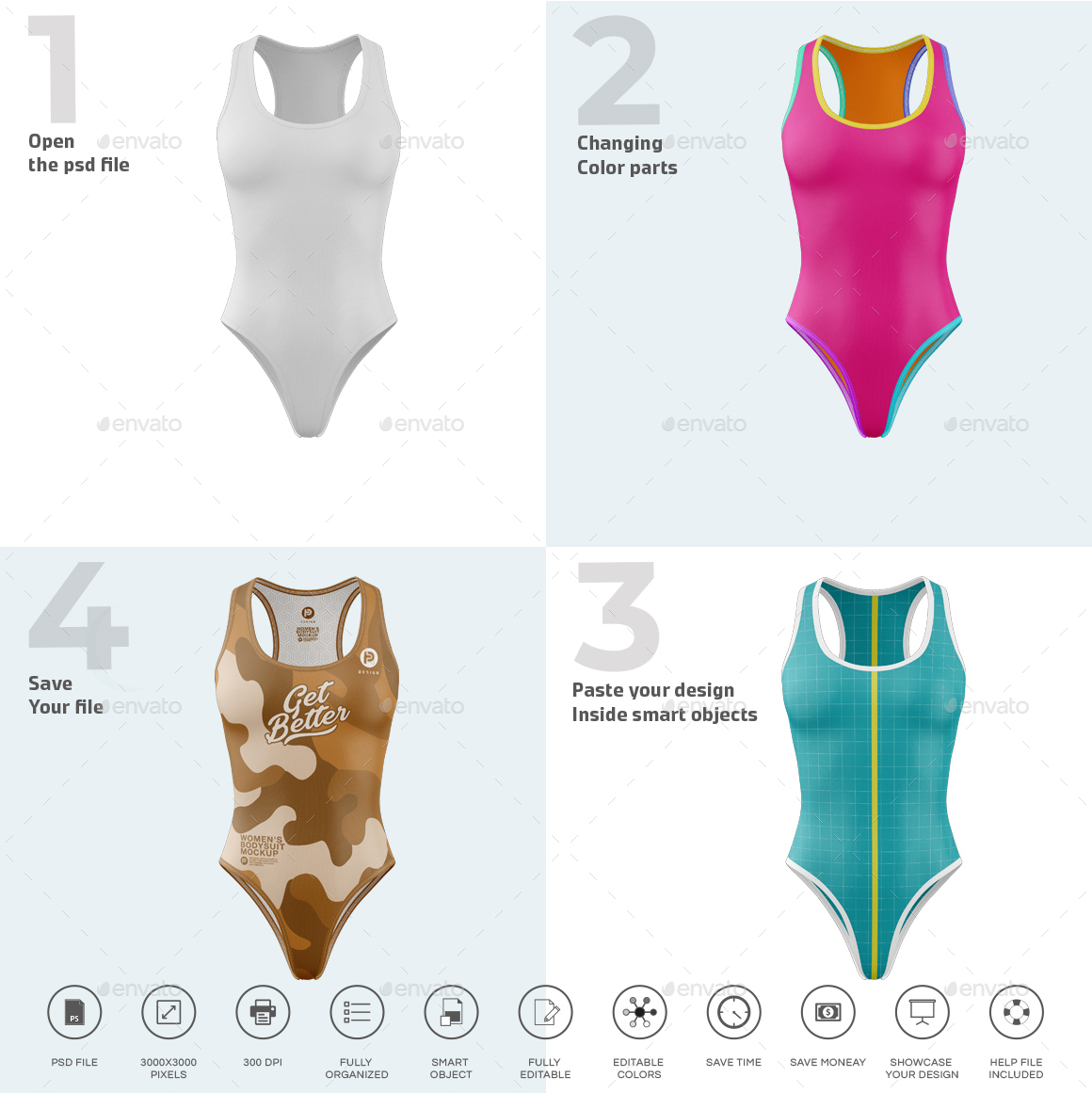 Download Women's Bodysuit Mockup V3 by TRDesignme | GraphicRiver