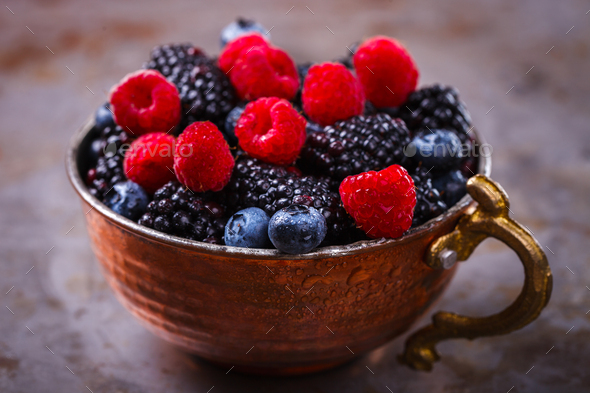 Blackberries,Bramble,raspberry .Berry Fresh - Stock Photo - Images