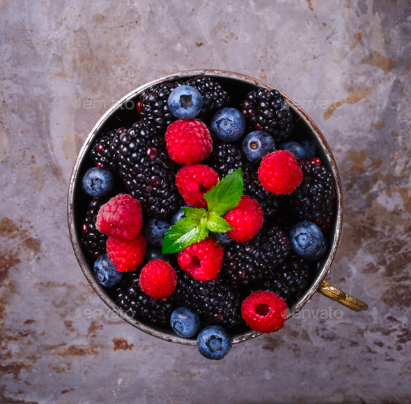 Blackberries,Bramble,raspberry .Berry Fresh - Stock Photo - Images