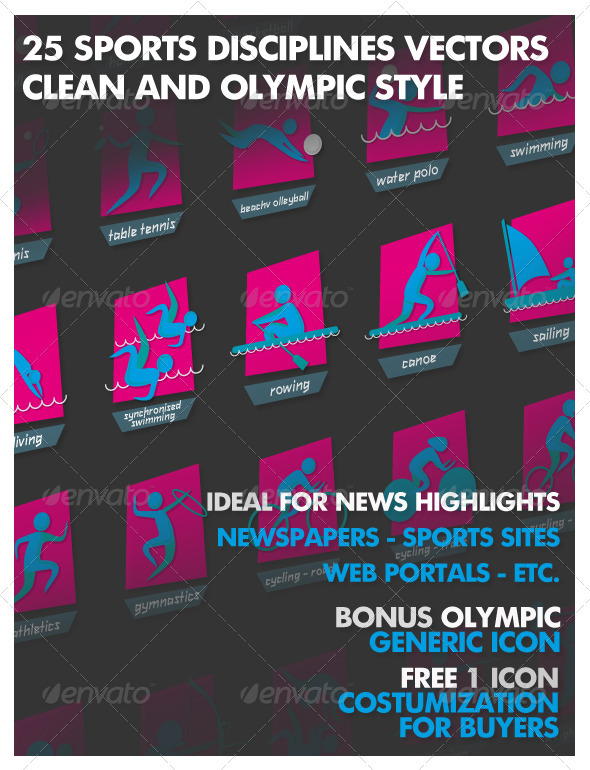 Olympia Spirit Sport Vector Icons