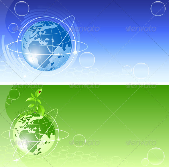 Vector Backgrounds with Globe - Backgrounds Decorative