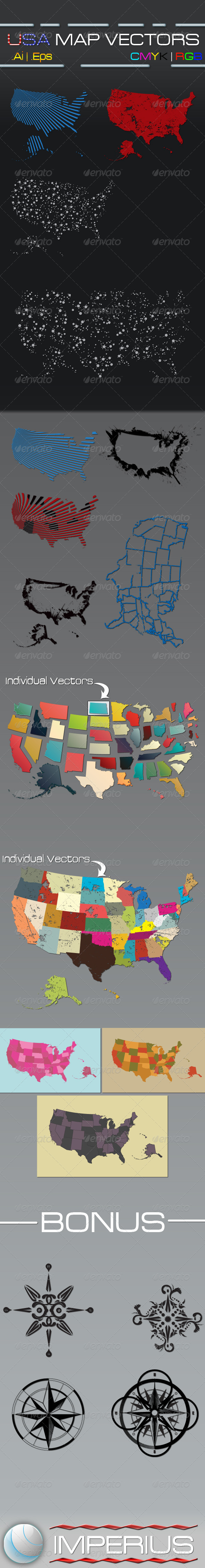 USA Map Vectors - Miscellaneous Conceptual