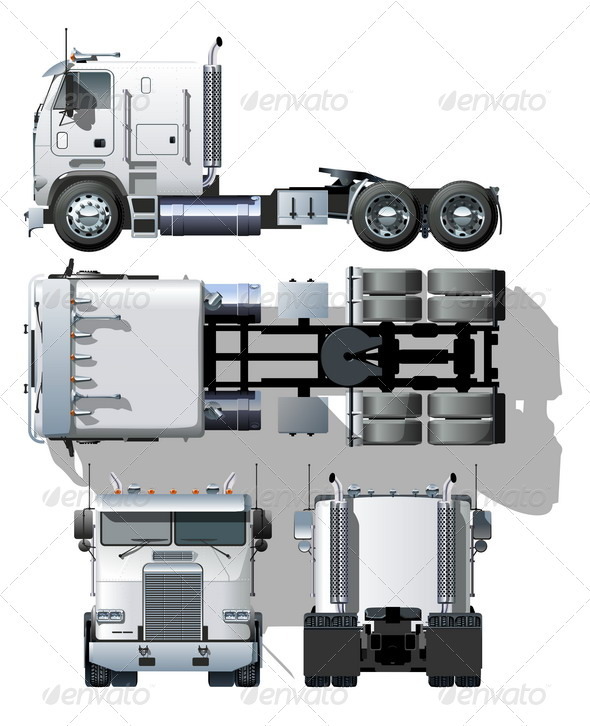 Semi Truck - Man-made Objects Objects