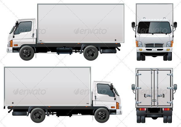 Delivery Cargo Truck - Man-made Objects Objects