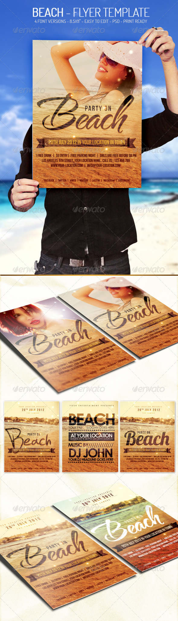 Beach - Flyer Template - Clubs & Parties Events