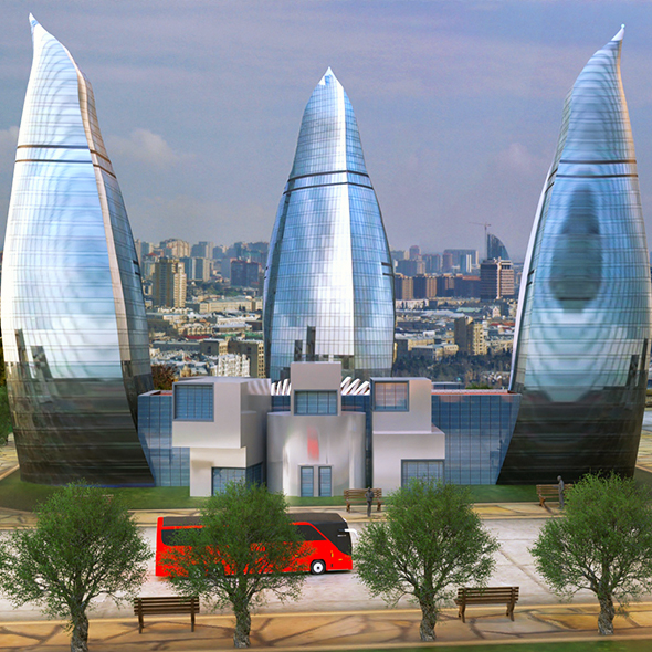 Flame Towers Baku - 3Docean 26718687