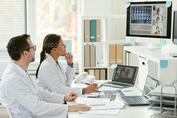 Online conference at hospital - Stock Photo - Images