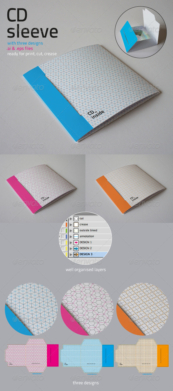 CD Sleeve - Packaging Print Templates