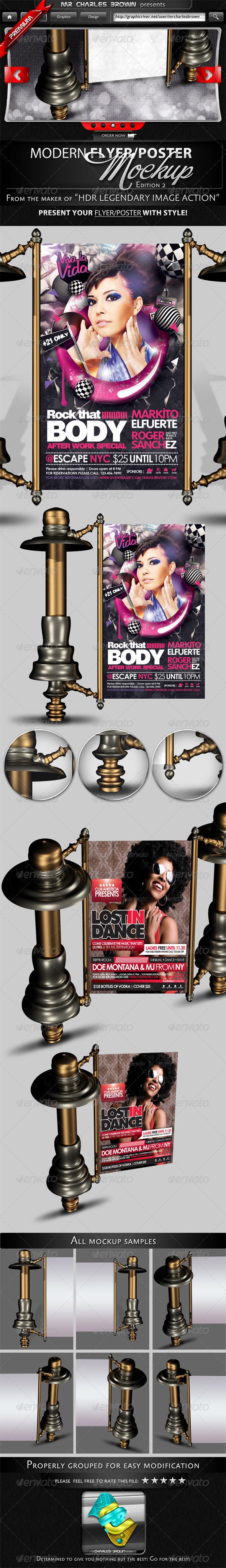 Modern 3D Flyer and Poster Mockup V2 - Flyers Print