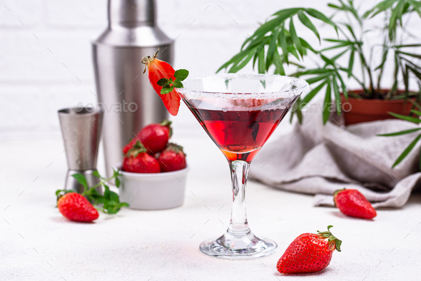 Strawberry martini. Sweet summer cocktail