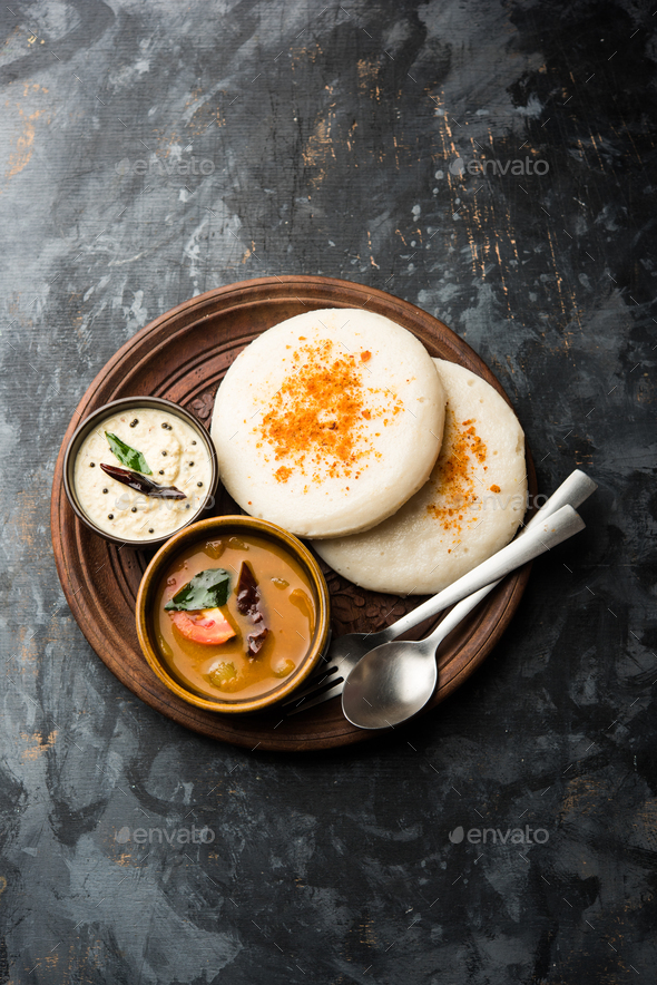 South Indian Favoriterava Idli With Sambarcoconut Chutney Kerala Culture  Dinner Photo Background And Picture For Free Download - Pngtree