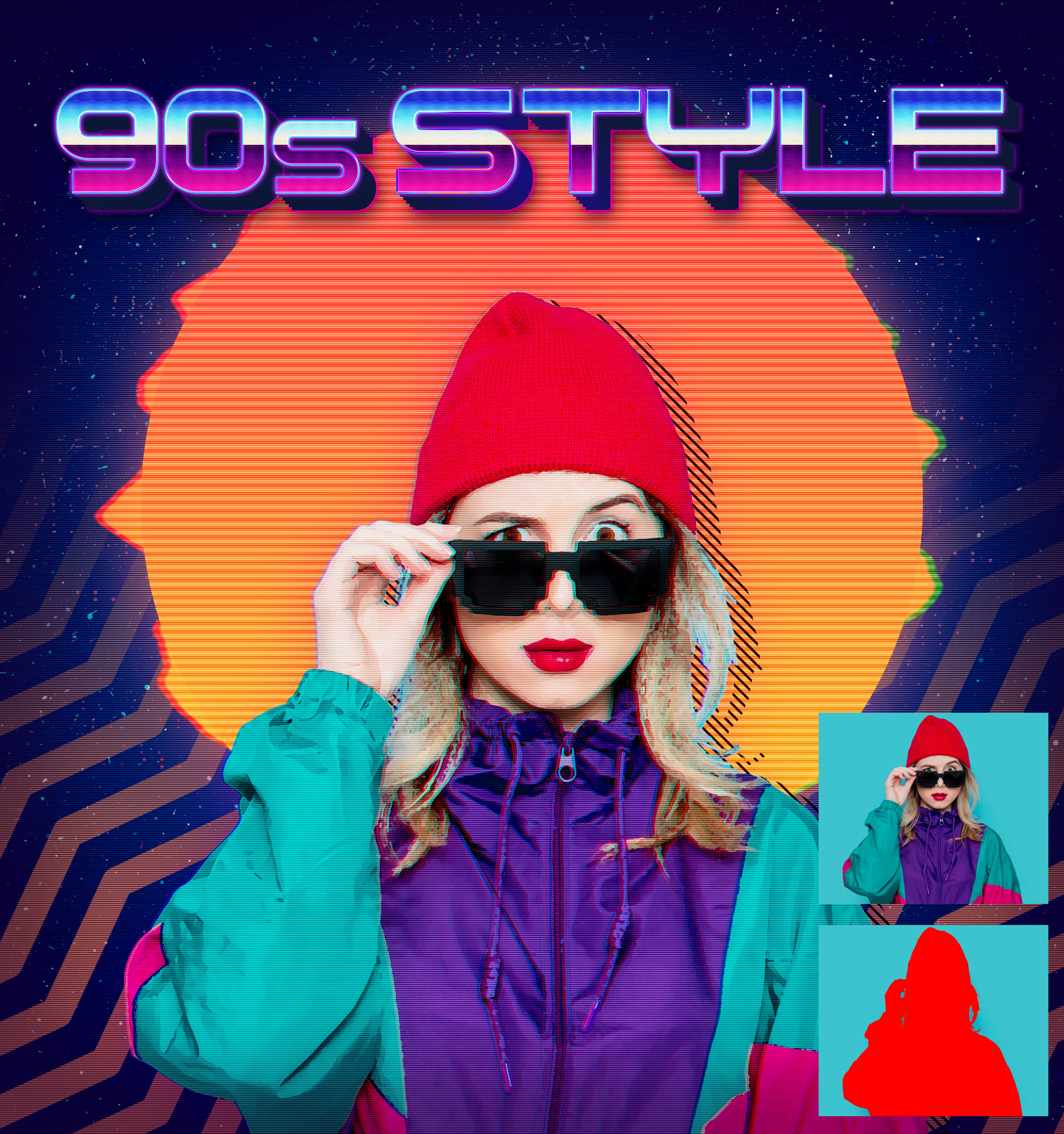 90s Style Photoshop Action, Add-ons | GraphicRiver