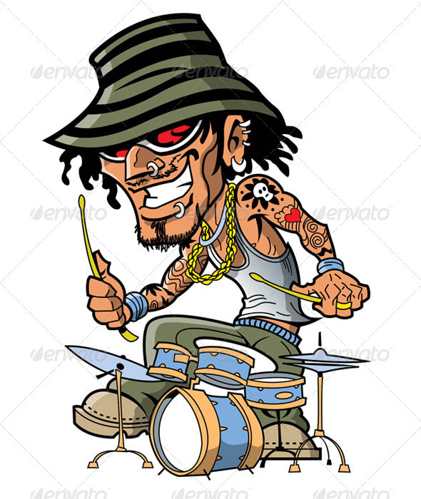 Tattoo Drummer - Characters Vectors