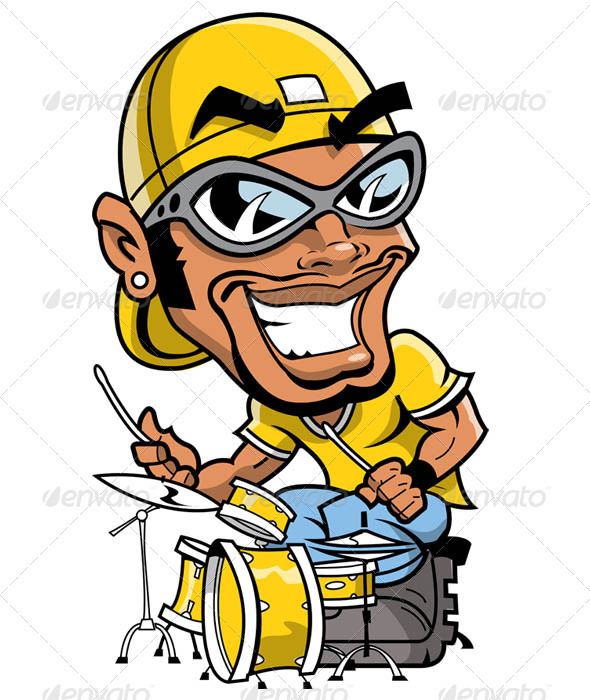 Hip Hop Drummer - Characters Vectors