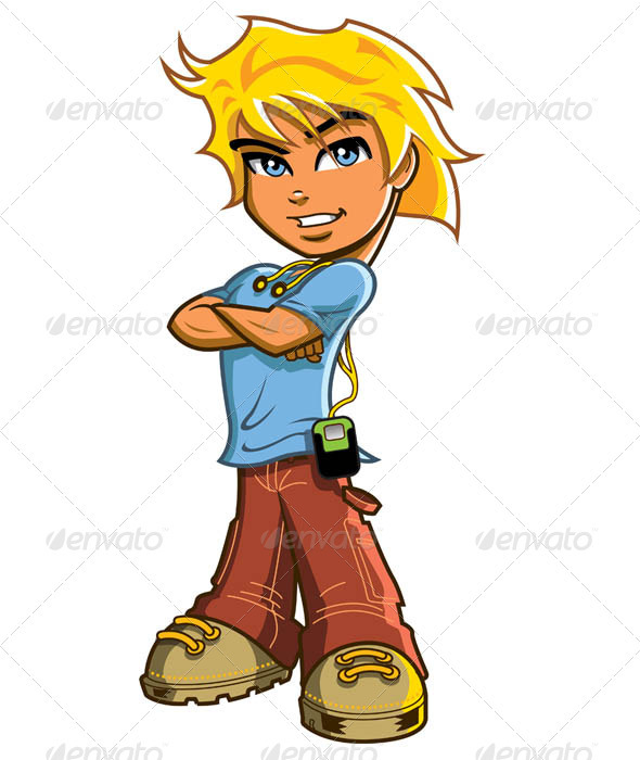 Blonde Boy With Headphones