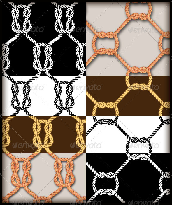 Rope Knot Seamless Pattern Set - Patterns Decorative