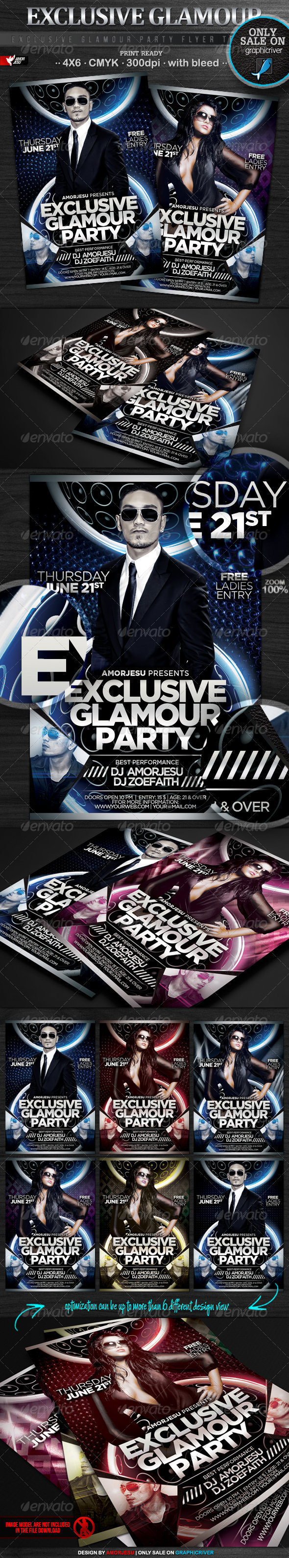 Exclusive Glamour Party Flyer Template - Clubs & Parties Events