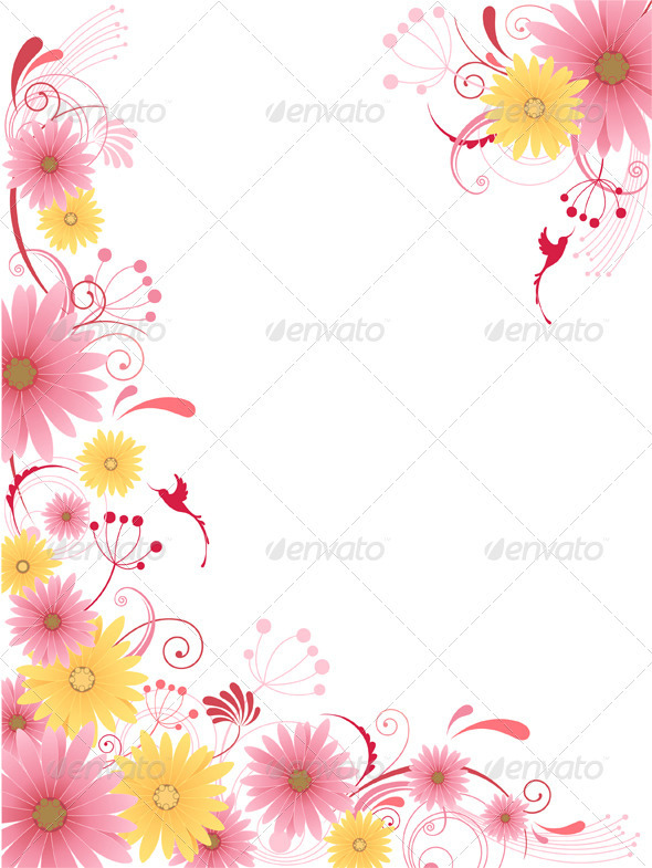 Floral Background with Ornament - Backgrounds Decorative