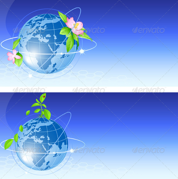 Background with Blue Globe - Backgrounds Decorative