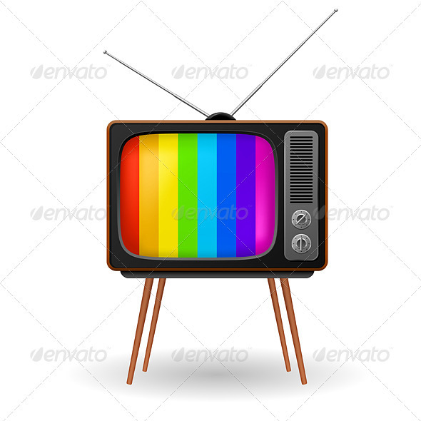 Retro TV with color frame