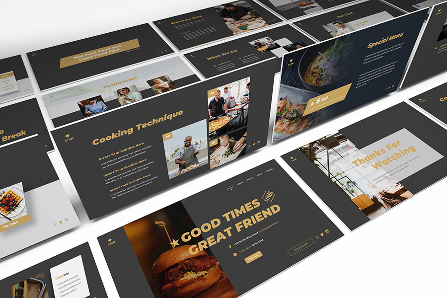 Craft Kitchen Powerpoint Template, Presentation Templates GraphicRiver