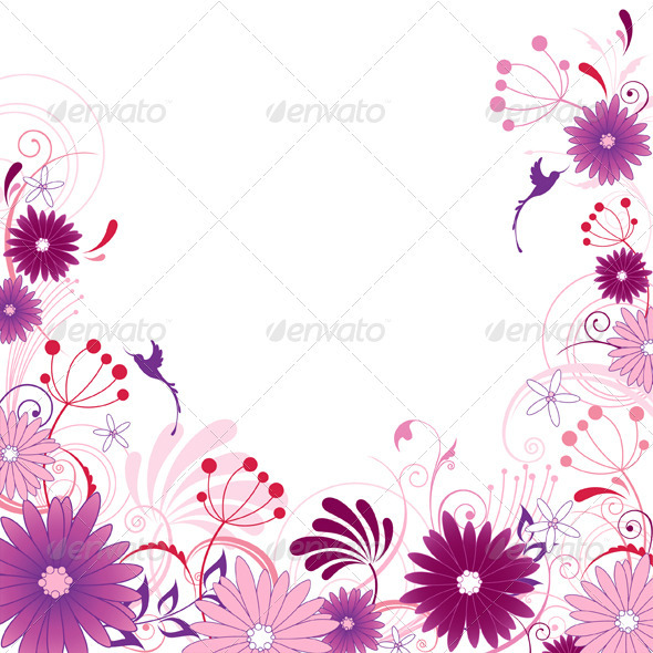 Violet Floral Background - Flowers & Plants Nature