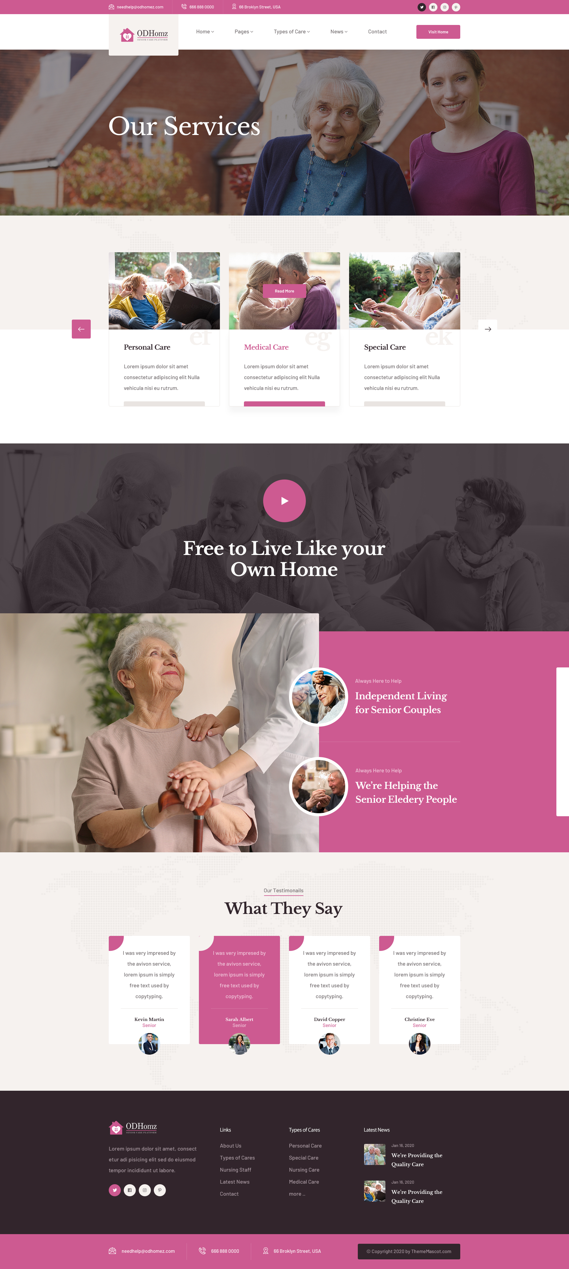 Odhomz - Senior Care PSD Template By Thimshop | ThemeForest