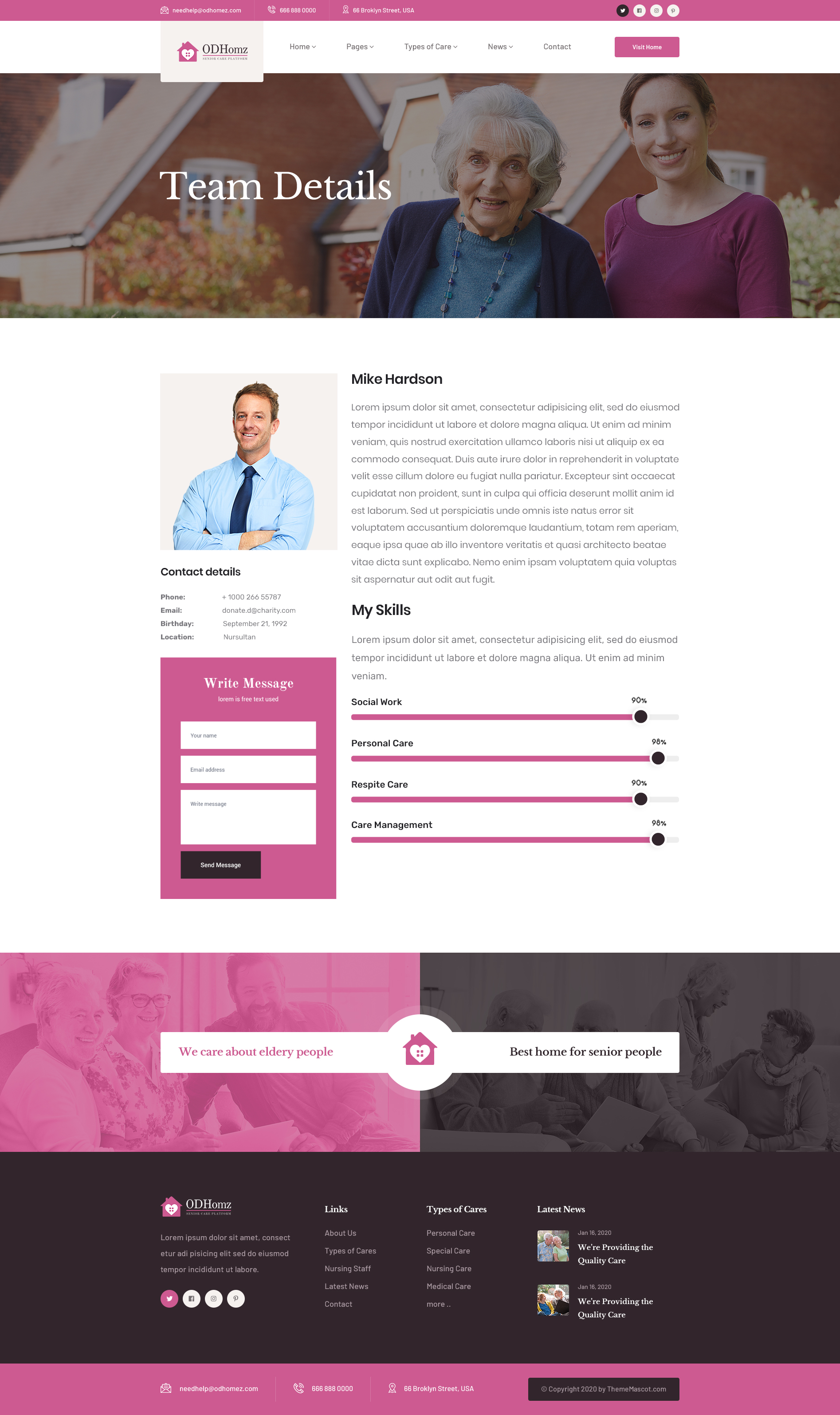 Odhomz - Senior Care PSD Template By Thimshop | ThemeForest