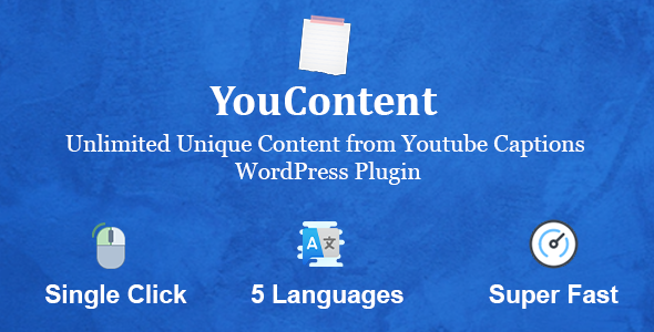 YouContent – Unlimited Unique Content Generator from Youtube Captions