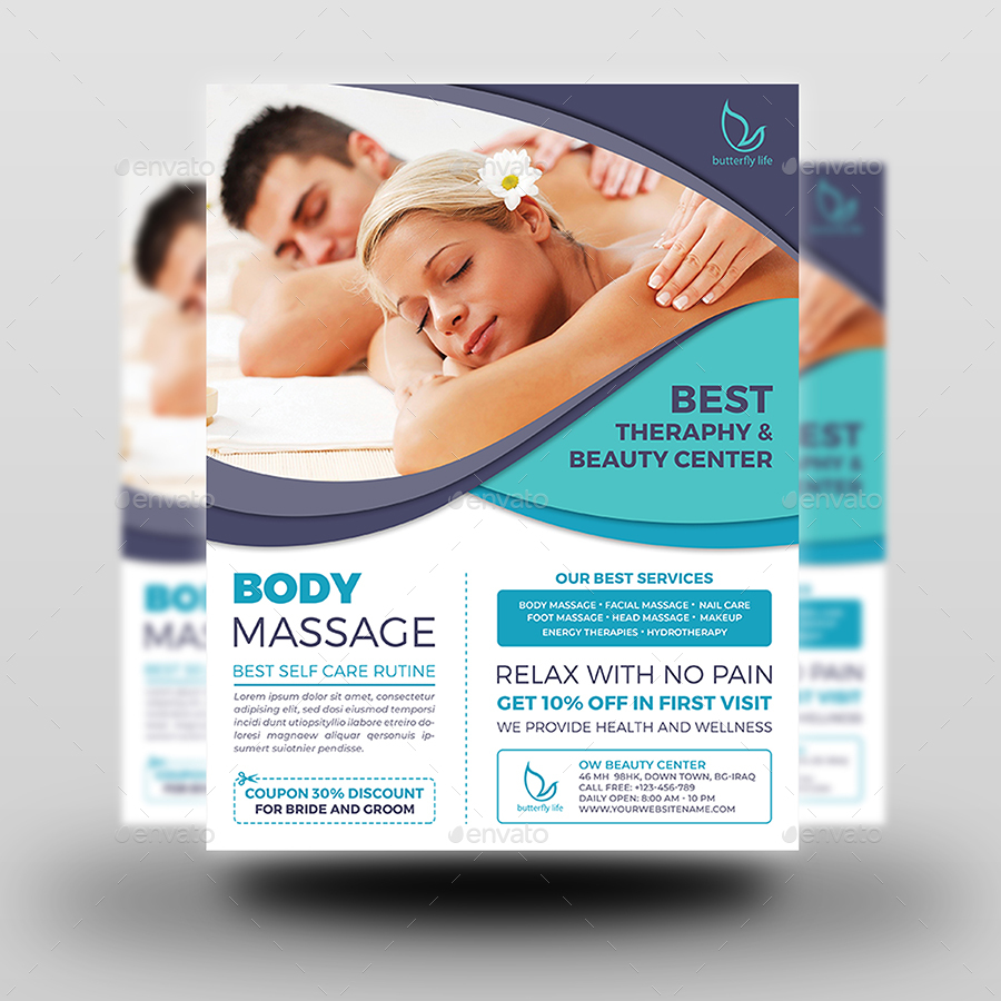 Massage Flyer Template By Owpictures Graphicriver