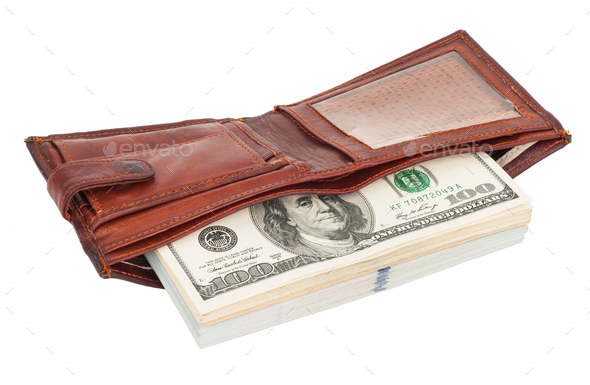Wallet with dollars - Stock Photo - Images